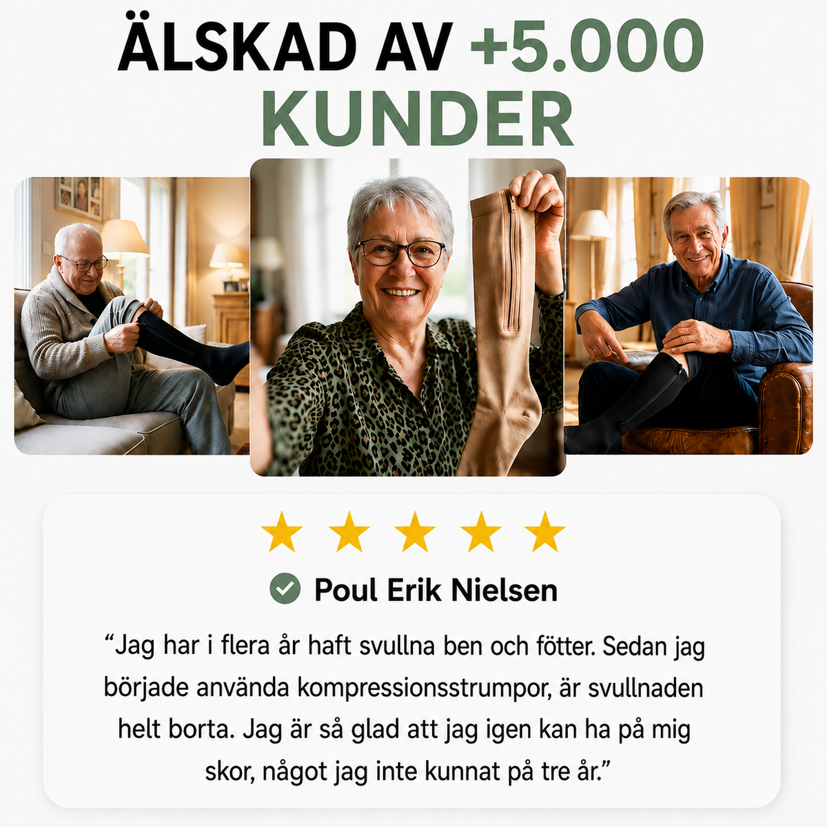 Kompressionsstrumpor med dragkedja | Bekvämt stöd hela dagen