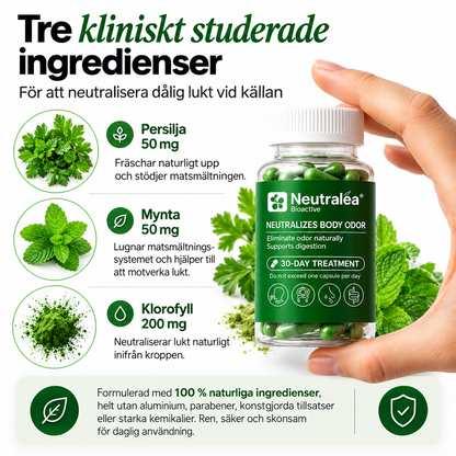 Neutralea – Naturligt kosttillskott mot dålig andedräkt & kroppslukt.
