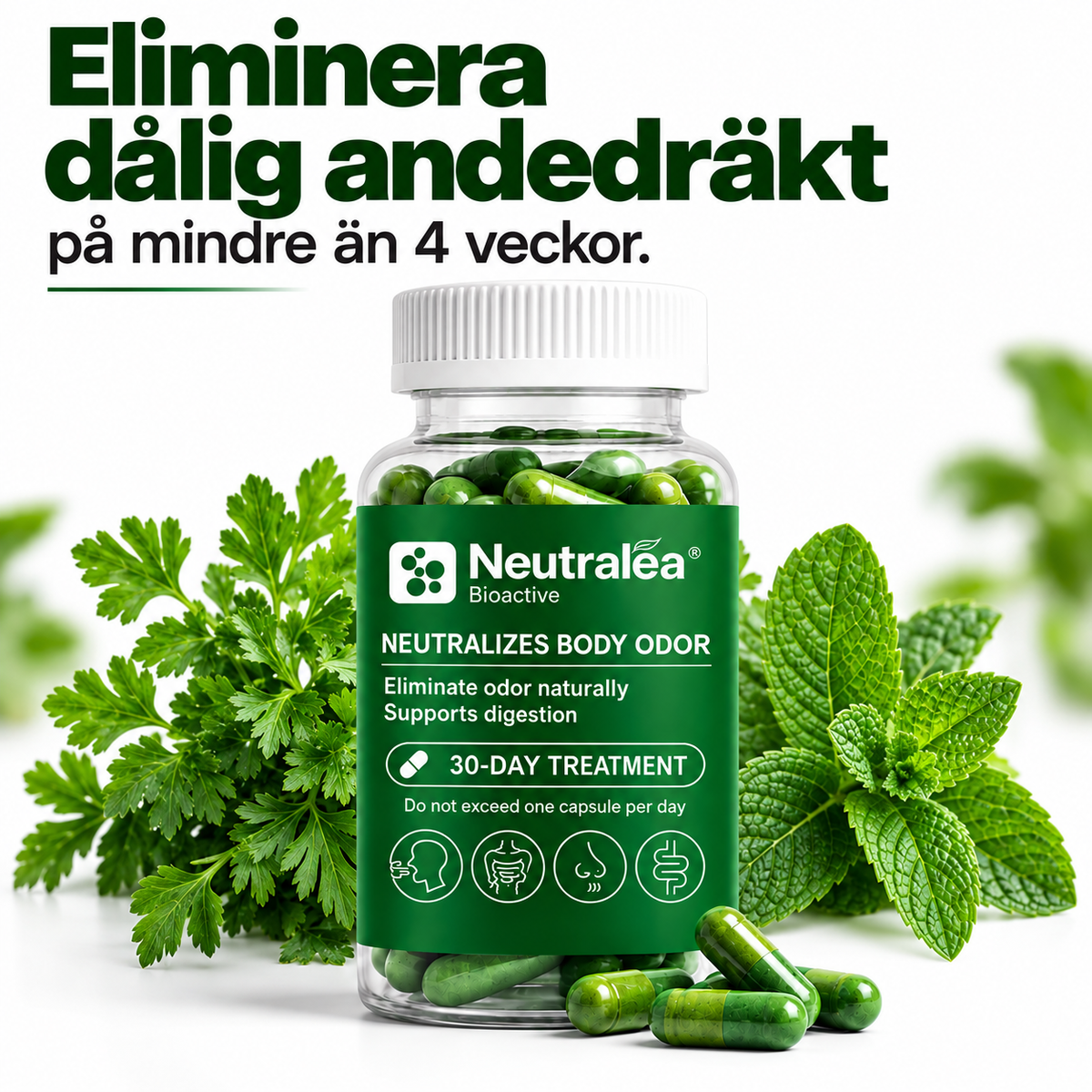 Neutralea – Naturligt kosttillskott mot dålig andedräkt & kroppslukt.