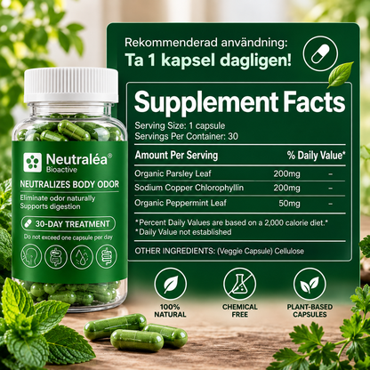 Neutralea – Naturligt kosttillskott mot dålig andedräkt & kroppslukt.