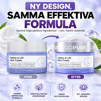 GoPure Tighten & Lift Nackkräm – Uppstramande halskräm med hyaluronsyra, koffein & Cupuaçusmör | 50 ml