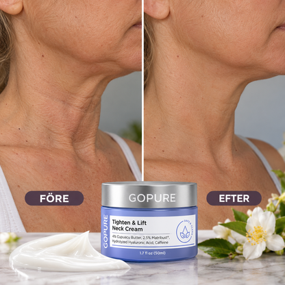 GoPure Tighten & Lift Nackkräm – Uppstramande halskräm med hyaluronsyra, koffein & Cupuaçusmör | 50 ml