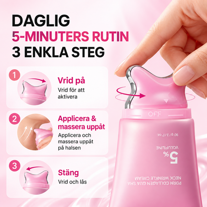 Medicube PDRN Collagen Gua Sha Halskräm med 5% Volufiline – Hals & Dekolletage, 90 g