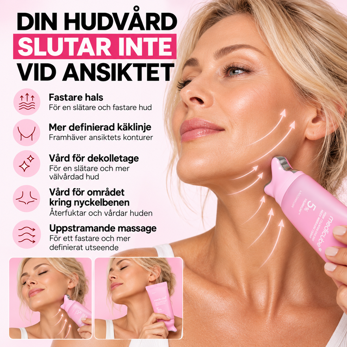 Medicube PDRN Collagen Gua Sha Halskräm med 5% Volufiline – Hals & Dekolletage, 90 g