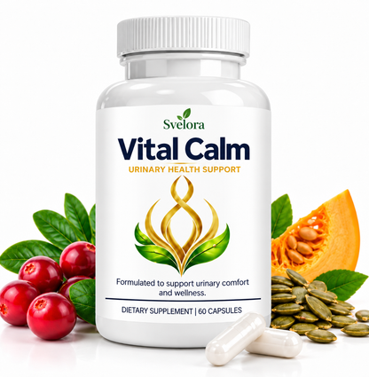 Vital Calm Kosttillskott – Tranbär, Pumpafröextrakt & Magnesium – 60 Kapslar