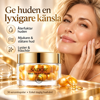 Ansiktsserum i Gyllene Kapslar – Återfuktande Hudvård – 30 Kapslar, 15 ml