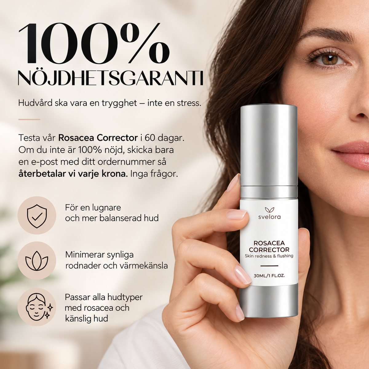 Rosacea Corrector Ansiktsserum för Rodnad & Känslig Hud – 30 ml