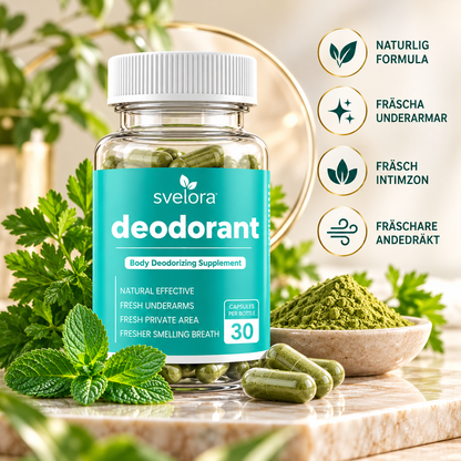 Kroppsdeodorant Kosttillskott med Klorofyllin, Persilja & Pepparmynta – 30 Kapslar