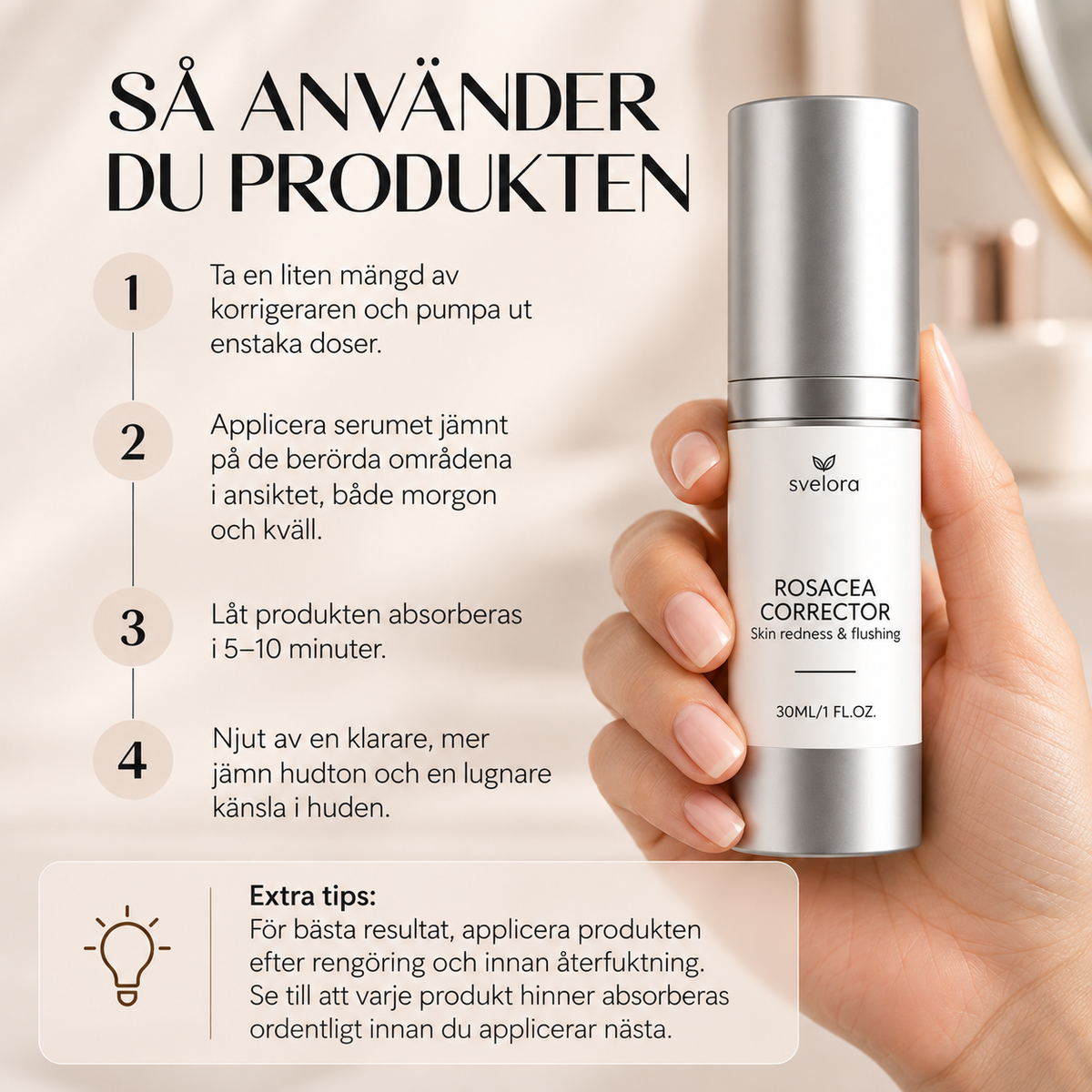 Rosacea Corrector Ansiktsserum för Rodnad & Känslig Hud – 30 ml