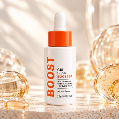 C15 Super Booster Ansiktsserum med 15 % C-vitamin, Vitamin E & Ferulinsyra – 20 ml