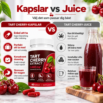 Tart Cherry Extract 3600 mg – Körsbärsextrakt – 60 Kapslar