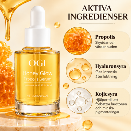 Honey Glow Ansiktsserum med Propolis, Hyaluronsyra & Kojicsyra – 30 ml