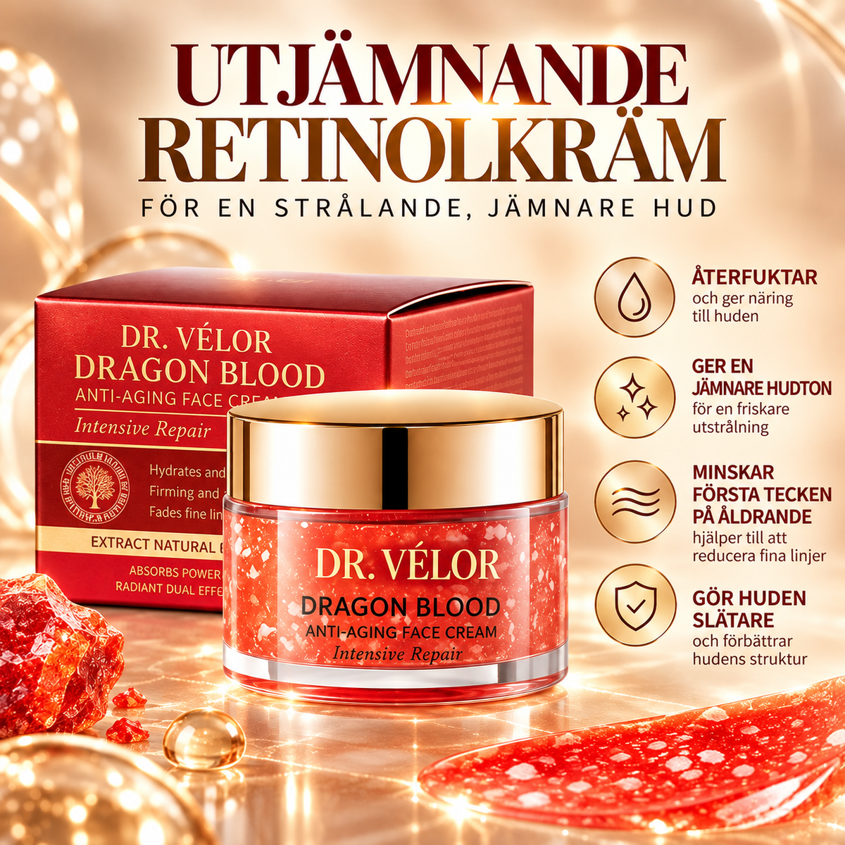Dragon Blood Anti-Aging Ansiktskräm – Återfuktande & Uppstramande – 50 g