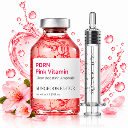 PDRN Pink Vitamin Glow Boosting Ampoule – D-PDRN, Vitamin B12 & Hyaluronsyra – 40 ml