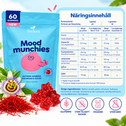 Mood Munchies Saffran Gummies för Barn – Lugn, Humör & Fokus – 60 Gummies