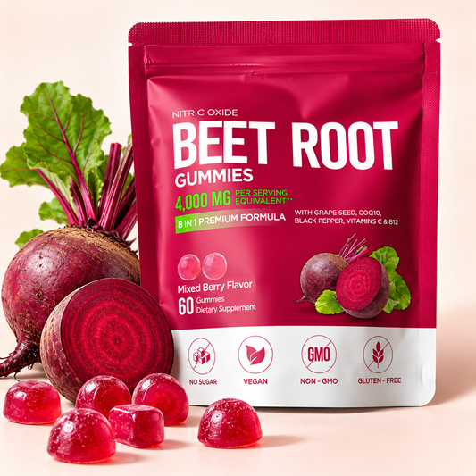 Beet Root Gummies 4000 mg – Rödbeta 8-i-1, 60 st