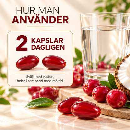 Tranbärskoncentrat med Vitamin C & MCT-olja – 60 Kapslar